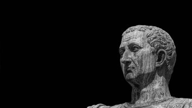 Sezar Augustus Nerva Antik Roma İmparatoru Imperial Fora yolu boyunca bronz heykel)