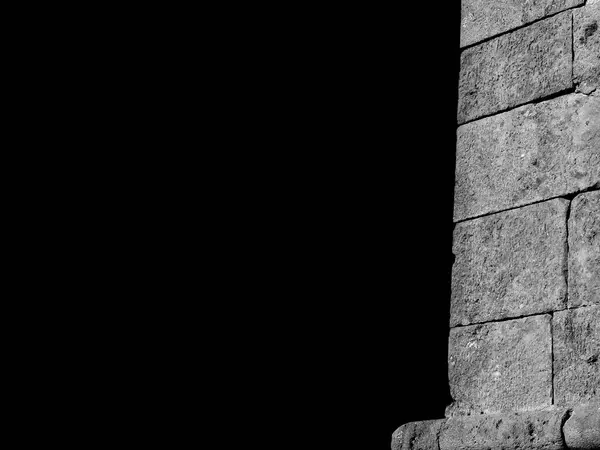 Renaissance Bastion Bulwark Ancient Wall Backgorund Black White Copy Space — Stock Photo, Image