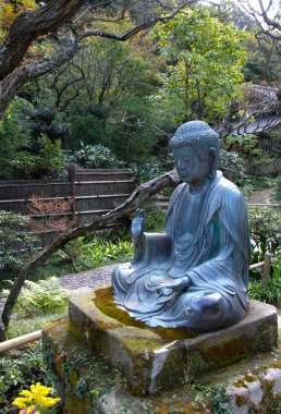 Buda meditasyon bahçede