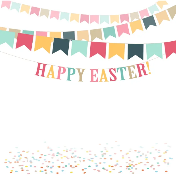 Retro minimal Happy Easter Day sevimli düz illüstrasyon
