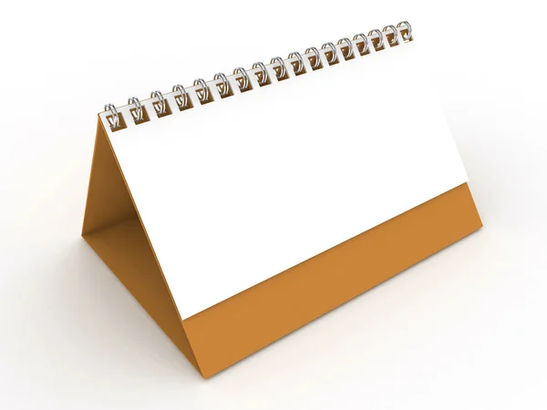 3d Blank Calendar-Yellowish Orange - isolated — Stock Photo, Image