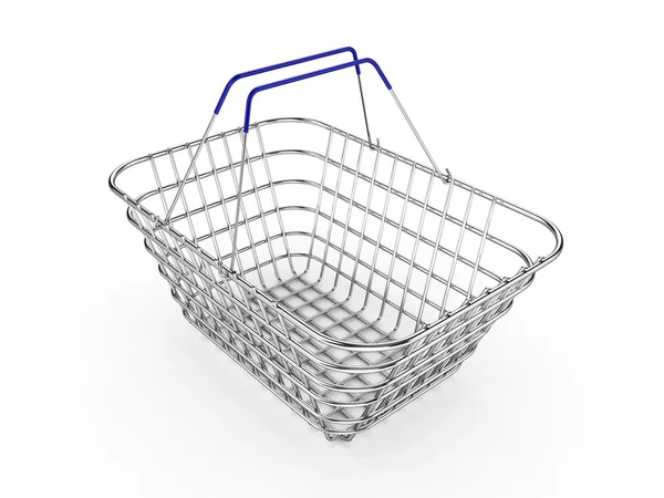 3D shopping Basket - isolerade — Stockfoto