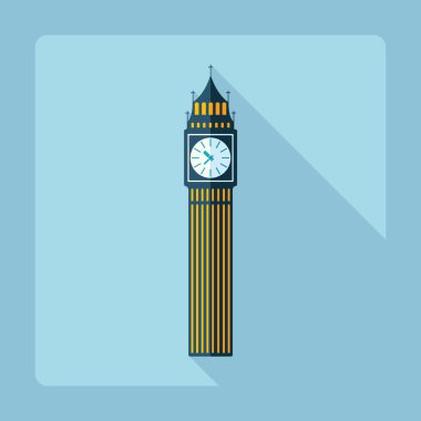 Gölge Big Ben ile düz modern tasarım