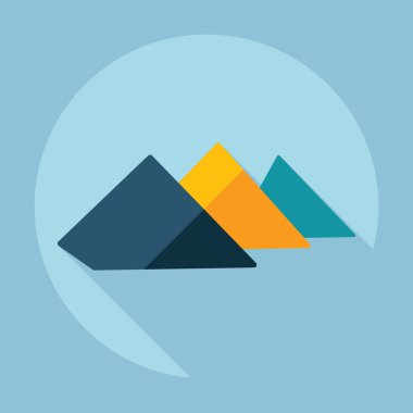 Gölge Mısır piramitleri ile düz modern tasarım