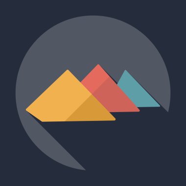 Gölge Mısır piramitleri ile düz modern tasarım