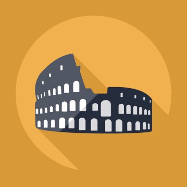 Gölge Colosseum simgesi ile düz modern tasarım