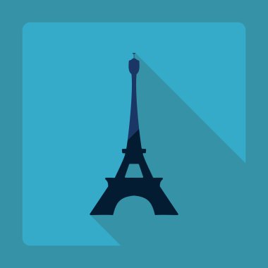 Gölge Eyfel Kulesi ile düz modern tasarım