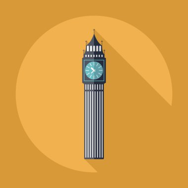 Gölge Big Ben ile düz modern tasarım
