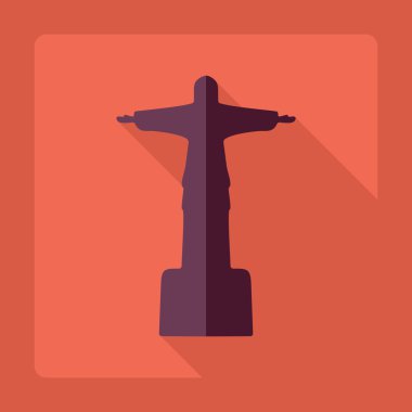 Gölge heykel İsa'nın kurtarıcı ile düz modern tasarım