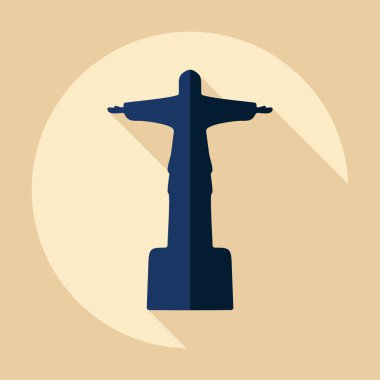 Gölge heykel İsa'nın kurtarıcı ile düz modern tasarım