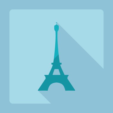 Gölge Eyfel Kulesi ile düz modern tasarım