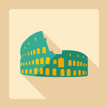 Gölge Colosseum simgesi ile düz modern tasarım