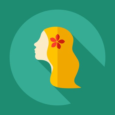 Gölge kızlar yüz düz modern tasarım