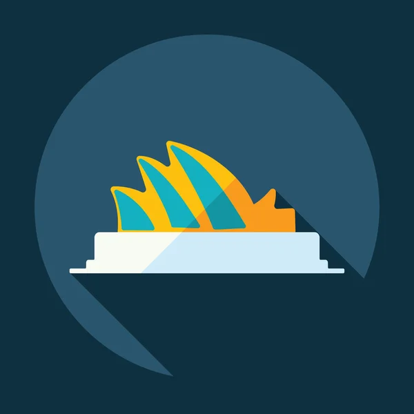Современный дизайн с тенью Сиднейской оперы — стоковый вектор
