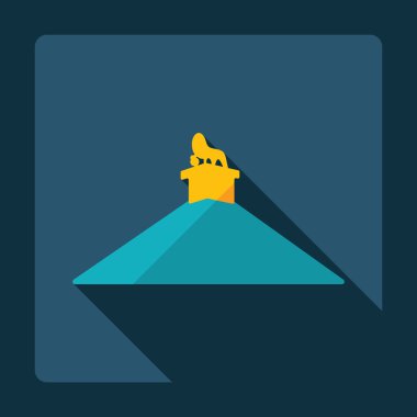 Düz modern tasarım ile gölge Waterloo anıt