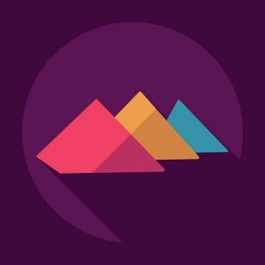 Gölge Mısır piramitleri ile düz modern tasarım