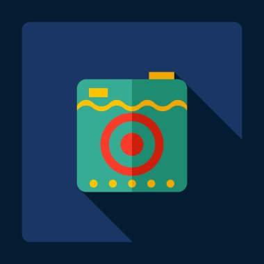 Gölge simgesi kamera ile düz modern tasarım