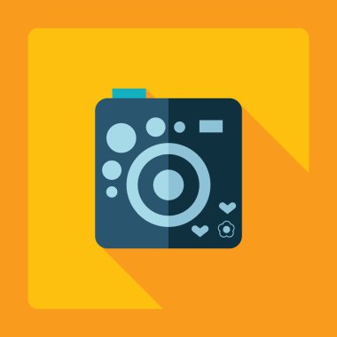 Gölge simgesi kamera ile düz modern tasarım