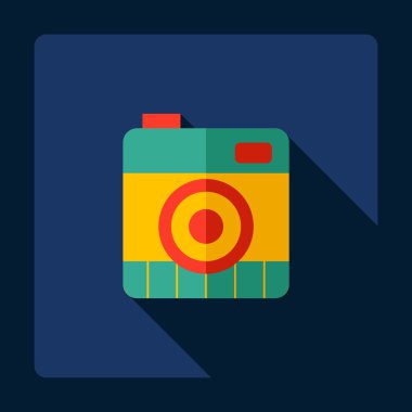 Gölge simgesi kamera ile düz modern tasarım