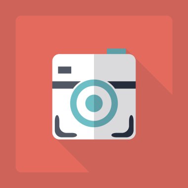 Gölge simgesi kamera ile düz modern tasarım