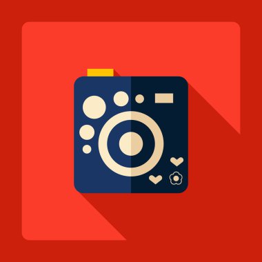 Gölge simgesi kamera ile düz modern tasarım