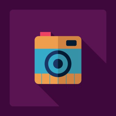 Gölge simgesi kamera ile düz modern tasarım