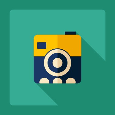 Gölge simgesi kamera ile düz modern tasarım