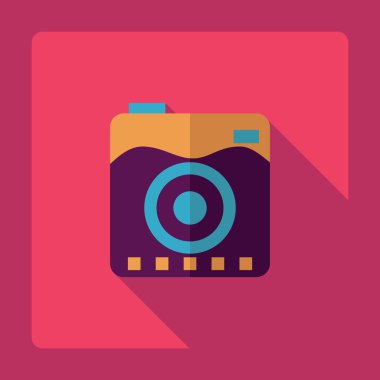 Gölge simgesi kamera ile düz modern tasarım