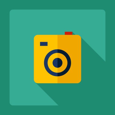 Gölge simgesi kamera ile düz modern tasarım