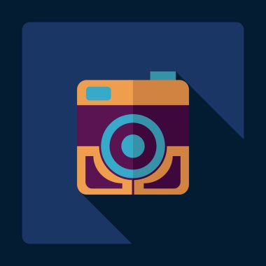 Gölge simgesi kamera ile düz modern tasarım