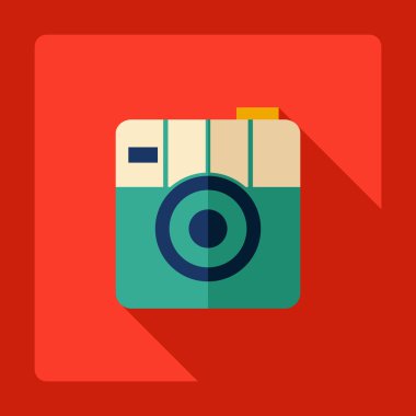 Gölge simgesi kamera ile düz modern tasarım