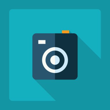 Gölge simgesi kamera ile düz modern tasarım