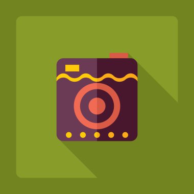 Gölge simgesi kamera ile düz modern tasarım