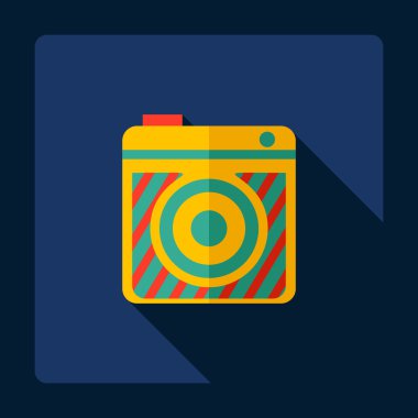 Gölge simgesi kamera ile düz modern tasarım