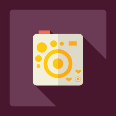 Gölge simgesi kamera ile düz modern tasarım