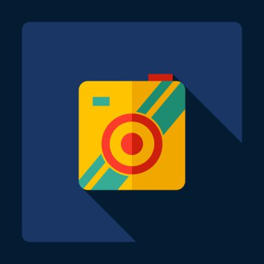 Gölge simgesi kamera ile düz modern tasarım