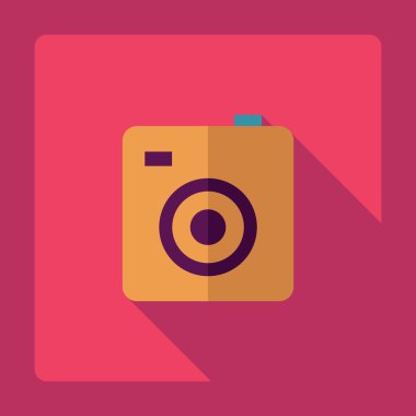 Gölge simgesi kamera ile düz modern tasarım