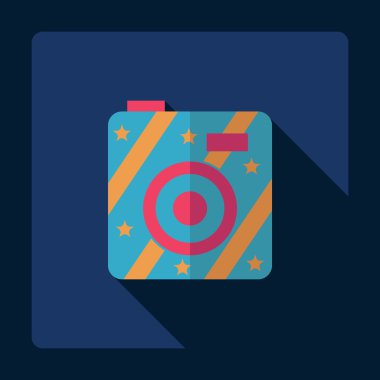 Gölge simgesi kamera ile düz modern tasarım