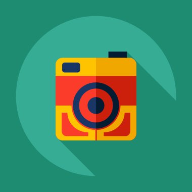 Gölge simgesi kamera ile düz modern tasarım