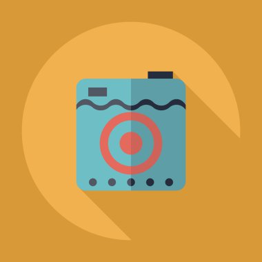 Gölge simgesi kamera ile düz modern tasarım