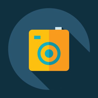 Gölge simgesi kamera ile düz modern tasarım