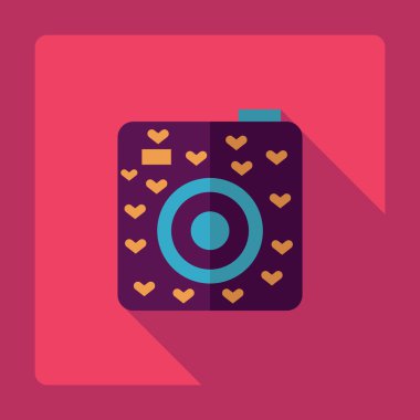 Gölge simgesi kamera ile düz modern tasarım