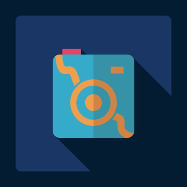 Gölge simgesi kamera ile düz modern tasarım