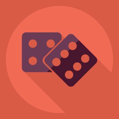 Gölge simgesi zar ile düz modern tasarım