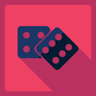 Gölge simgesi zar ile düz modern tasarım