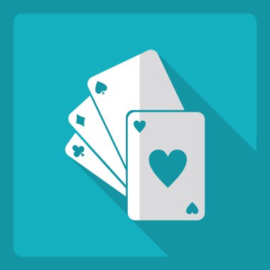 Gölge simgesi poker ile düz modern tasarım