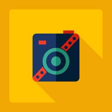 Gölge simgesi kamera ile düz modern tasarım