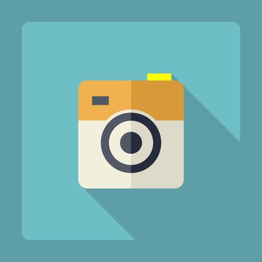 Gölge simgesi kamera ile düz modern tasarım