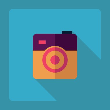 Gölge simgesi kamera ile düz modern tasarım