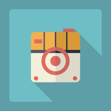 Gölge simgesi kamera ile düz modern tasarım